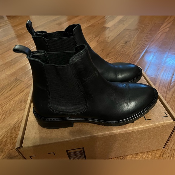 NIB New Steve Madden Leopold Black Leather Boots Size 8.5 - Picture 3 of 6